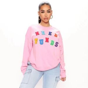 Fashion Nova Pink Sweatshirt